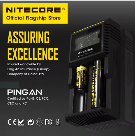 Caricabatterie Nitecore Digicharger D2 Carica Batterie 2 Posti