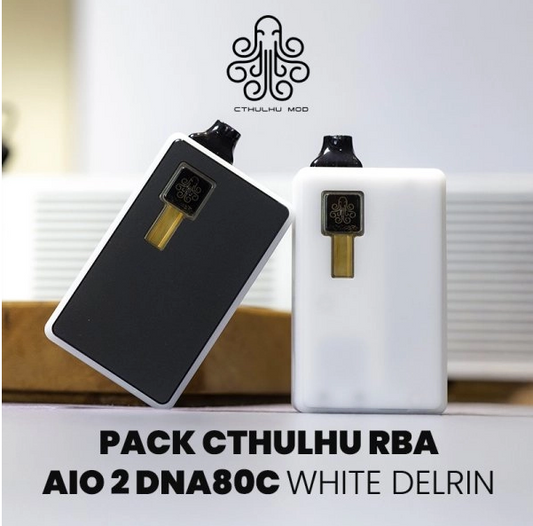 Kit Cthulhu RBA AIO 2 DNA80C Delrin Bianco - Cthulhu Mod